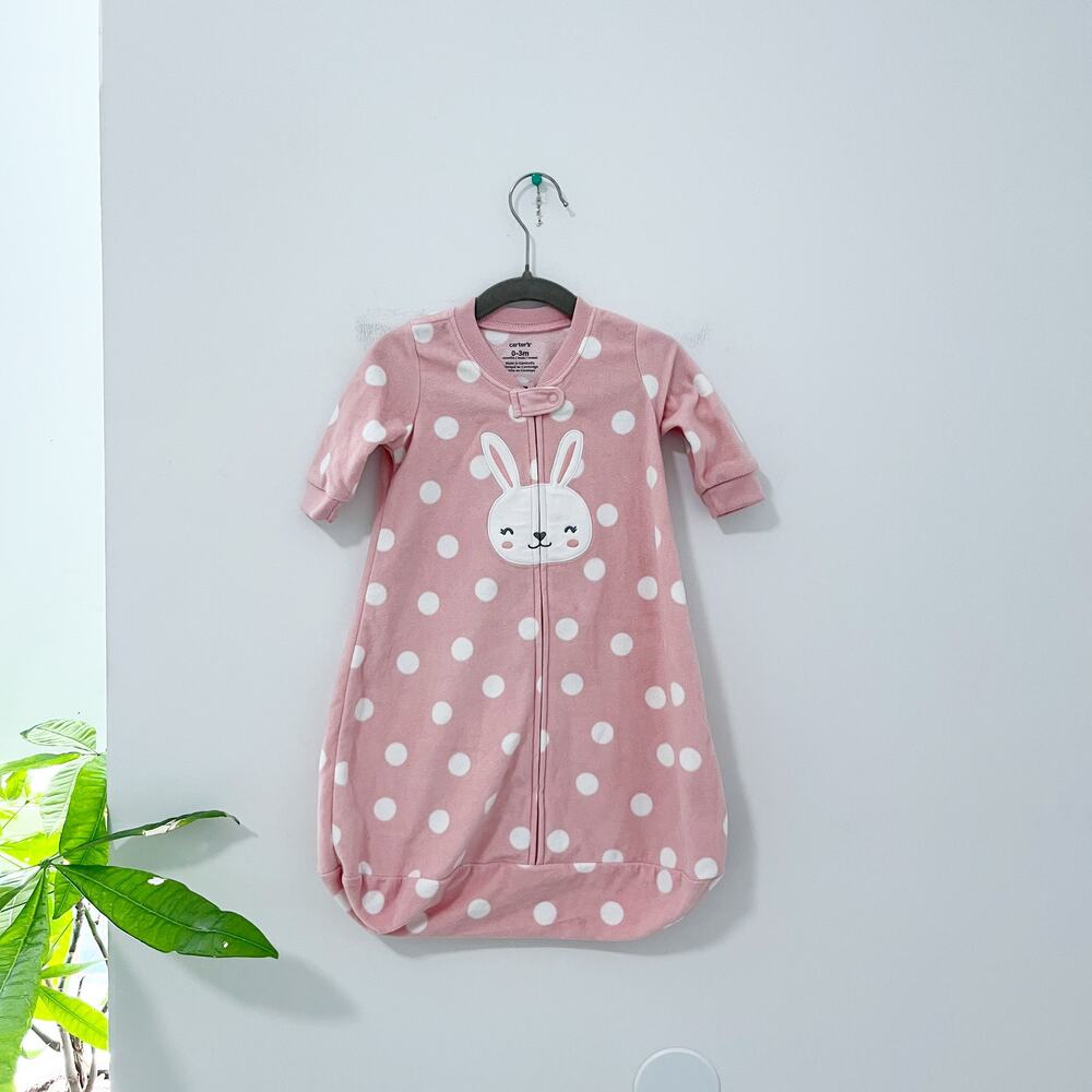 Carter's Baby Girl's Bunny Wearable SleepSack Blanket Size Medium 0-3 Months